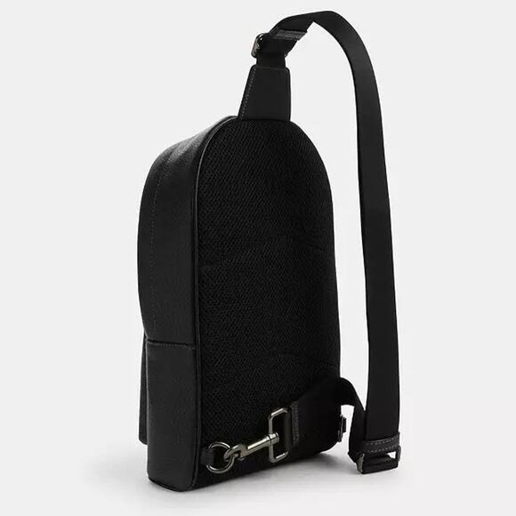 NWT COACH CAJ60 West Pack Varsity Motif Pebble Smooth Leather Black/Chalk - Picture 9 of 10